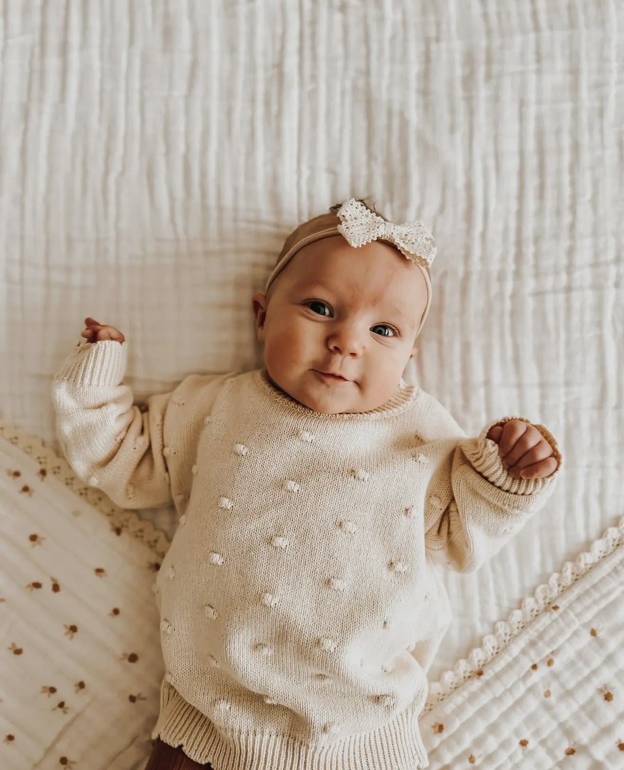Cream Pom Sweater