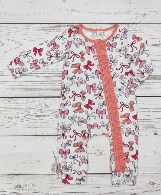 Pink Bow Print Sleeper