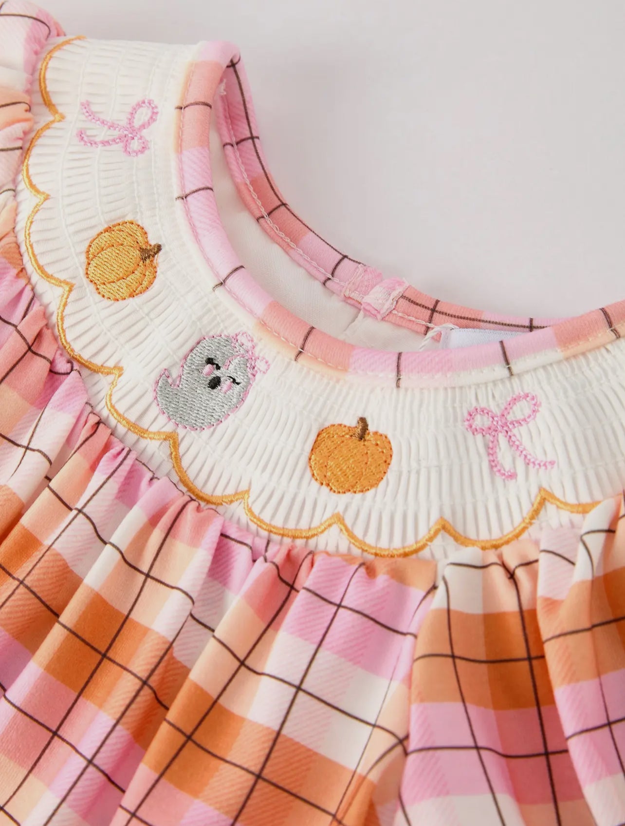 Smocked Pumpkin Bow Ghost Outfit